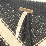 Free People Medium Black Beige Chevron Striped Chunky Circle Cardigan Sweater Photo 4