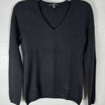 Ann Taylor  Womens XS 100% Cashmere Black Vneck Sweater Classic Holiday Career Photo 0
