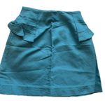 Sandro Paris Blue Textured Ruffle Detail Mini Skirt Size 3 Fits 8 Photo 0