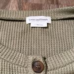 Lovers + Friends  Hailey Henley Sweatshirt Dress Walffle Knit Sage Green Photo 7