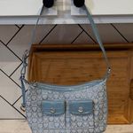 Brighton double pockets blue Jacquard croco Hobo medium Y2K shoulder bag leather Photo 0