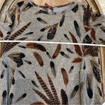 Bellamie feather print long sleeve scoop neck tunic sweater dress Fits medium Photo 8