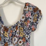 American Eagle Floral Button-Front Puff Sleeve Tie-Back Mini Dress XS Photo 5