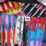 Vintage 80s 90s SpaceGirly Ikat Print Blazer‎ Jacket Multicolor Medium Pink Photo 9