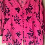 Sanctuary Pink / Blue 1/2 Sleeve Floral Blouse Size Large Photo 10