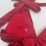 NWOT MEI L’ANGE Swimsuit One Piece Red Eve Bow Tie Swim Beach Classic Medium Photo 9
