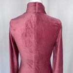 Dual Nature New  Keyhole Rib Velour Dress Mock Neck Long Sleeve Mini Mauve Small Photo 8