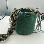 Colombian Wayuu Mochila/tote Size Mini Green, Hand Made Green Photo 3