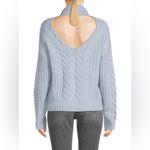 Naadam Women's Blue Cashmere Open Back Turtleneck Half Photo 7