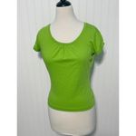Lilly Pulitzer  Scoop Neck Puff Sleeve Tee T-Shirt Bright Green‎ XS Extra Small Photo 8