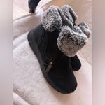   winter boots Khombu  snow  Womens 7M Lisa Black Leather Faux Fur Zip Photo 9