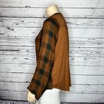 Knox Rose Size XXL Brown & Black Plaid - Brown Floral Lace Button Down Shirt Top Photo 2