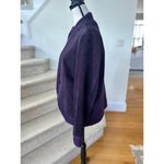 Coldwater Creek Vintage  Purple Suede Rope Knit Collar Leather Jacket Photo 2