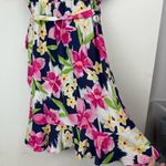NWT Tori Richard Honolulu Womens Floral Wrap Dress Sz 8 Navy Pink Tencel Blue Photo 12