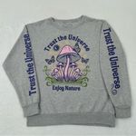 Obsessive Love Trust The Universe Enjoy Nature Gray Pullover Crewneck Sweatshirt Photo 0