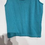 St. John  Teal Knit Sleeveless Vintage Blouse Sz 4P Photo 4