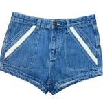 Free People Women’s Sweet Surrender High Waisted Crochet Pocket Denim Sh… Photo 1