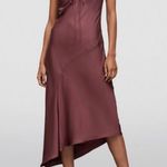 ALLSAINTS Alexia V-Neck Asymmetrical Midi Slip Dress – Size 2, NWOT with Flaws Photo 0