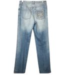 St. John  straight leg jeans Embellished Crystal Rose on back pocket women’s sz 2 Photo 1