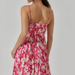 ASTR The Label Revolve Maeve Pleated Midi Dress in Pink Cream Floral Photo 3