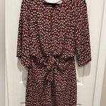 Soul Cake Tie front waist Dress w/kimono sleeves Sz XL Cheetah Print Rust color Photo 0