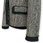 Lafayette 148  | Sz 8 | Wool Blend Tweed Herringbone Knit Fringe Trim Blazer Photo 3