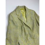 Sigrid Olsen  Y2K Womens Tweed Blazer Jacket Yellow Blue Plaid Size 4 Photo 10