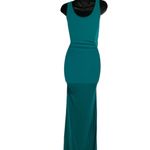 Patty Boutik Maternity Sleeveless Full Length Side Slit Maxi Dress Blue Photo 2