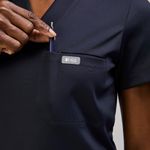 FIGS Sona FORMx Slim V-Neck Scrub Top in Navy, Size Small Photo 3