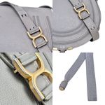 Chloé Chloe Marcie Large Saddle Leather Crossbody Pebble Gray Photo 13