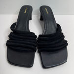 Frame  Sandals‎ Size 5US Black Leather Strappy Slip On Square Toe Heels Photo 0