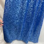 Azazie  women's baby blue sequin high neck jeweled maxi formal gown prom dress 6 Photo 2