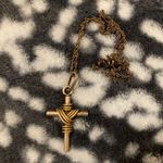 Sterling Silver Womans solid 925  DANESCRAFT cross pendant and necklace ! Photo 0