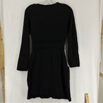 Design History  Long Sleeve Mini Pocket Sweater Dress 100% Wool Small Black Photo 6