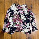 Y2K Vintage Magik Sheer Floral ruffle Cardigan black small Black Photo 6