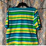 Classic Elements  Blue and Green Striped Button Down Shirt Photo 4