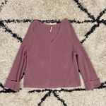 Free People Free Peopl La Brea Dusty Rose Boho Oversized V-neck Sweater Photo 2