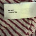 Gap ‎ Women's Short Flutter Sleeve Button Front Top Purple White Striped M Cotton Photo 3