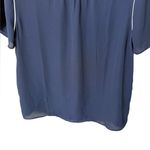 Banana Republic  Women’s Medium Piped Crewneck Blouse New NWT in Navy Photo 4
