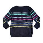 Talbots  Charming Cardigan Hearts Stripes Womens Size Large Petite Navy Photo 1