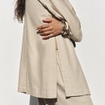 ZARA NWT LINEN BLEND DOUBLE BREASTED BLAZER BLOGGERS FAVE LIGHT BEIGE Photo 5