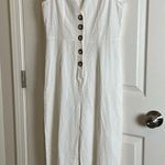 Nasty Gal White Button-Front Woman’s Jumpsuit size 6 Photo 1