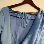 Line and Dot  Sky Blue Long Sleeve Dress Photo 4