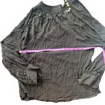 Ba&sh  Neil Embellished Gold Button Long Sleeve Black Blouse Large Mock Neck Photo 3