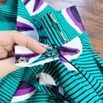 Francis + Benedict • pleated skirt African wax print cotton birds green purple Size XS Photo 7