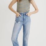 Madewell Classic Straight Step-Hem Distressed Jeans Photo 0