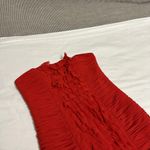 Cache  Red Cocktail Dress Size 2 Bodycon Ruffle Spaghetti Straps Or Strapless Photo 1