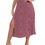 SheIn Vacay animal print cheetah Print Split Thigh Skirt Photo 0