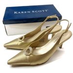 Karen Scott  Whitney Gold Pointed Toe Slingback Heels Womens 8 Photo 0