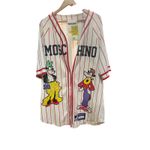 Moschino H&M Disney Goofy Mickey Mouse Baseball Jersey Shirt Red White Striped Photo 7